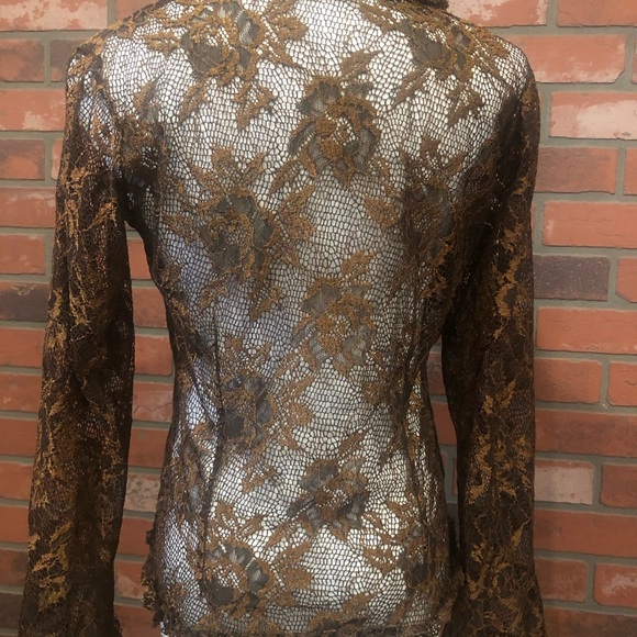 Size large Rossi Roma caramel/brown coloured lace cover up - Picture 3 of 3
